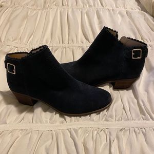 Blue booties.